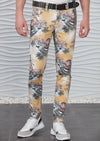 Yellow Floral Tiger Print Denim