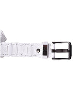 White Snake Embossed Leather Belt