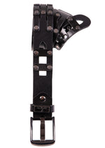 Black Connected Loop Studded Belt