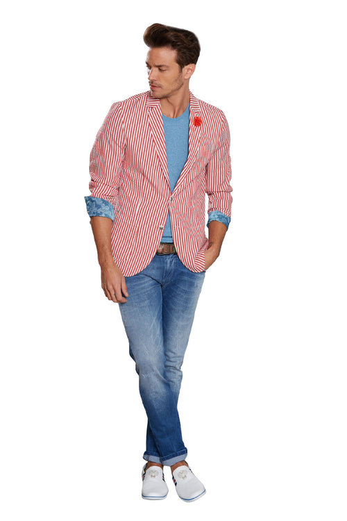 Red Stripe "Miami" Casual Blazer