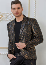 Black Bronze Snake Print Blazer