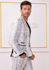 White Black Snake 2-Pieces Suit