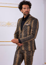 Black Brown Leopard 2-Pieces Suit