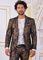 Brown Bronze Metallic 2-Pieces Suit