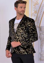 Black Gold Foil Velvet Blazer