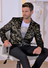 Black Gold Foil Velvet Blazer