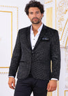 Black Silver Micro Velvet Blazer