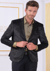 Black Gold Brush Velvet Blazer