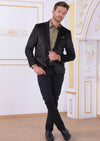 Black Gold Brush Velvet Blazer