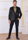 Black Gold Brush Velvet Blazer