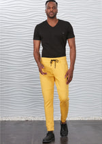 Yellow Luxe Zipper Jogger Pants