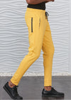 Yellow Luxe Zipper Jogger Pants