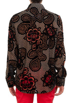 Black Diamond Floral Velvet Shirt