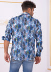 Blue Green "Circle" Print Shirt