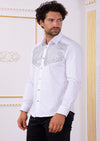 White Silver "Meander" Rhinestone Shirt