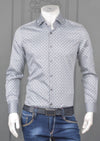 Gray Micro Dot Print Shirt