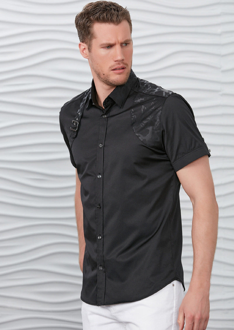 Black Harness Buckle Shirt