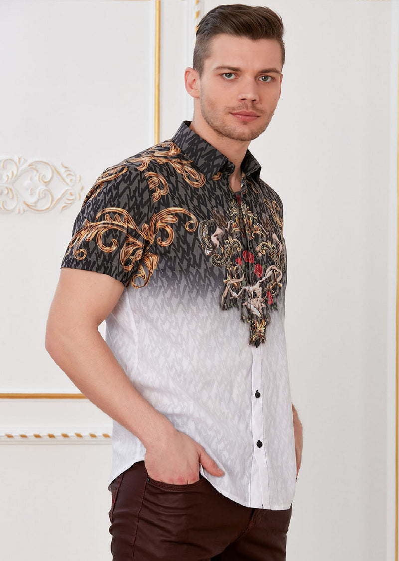 Black Gold Baroque Devoré Shirt