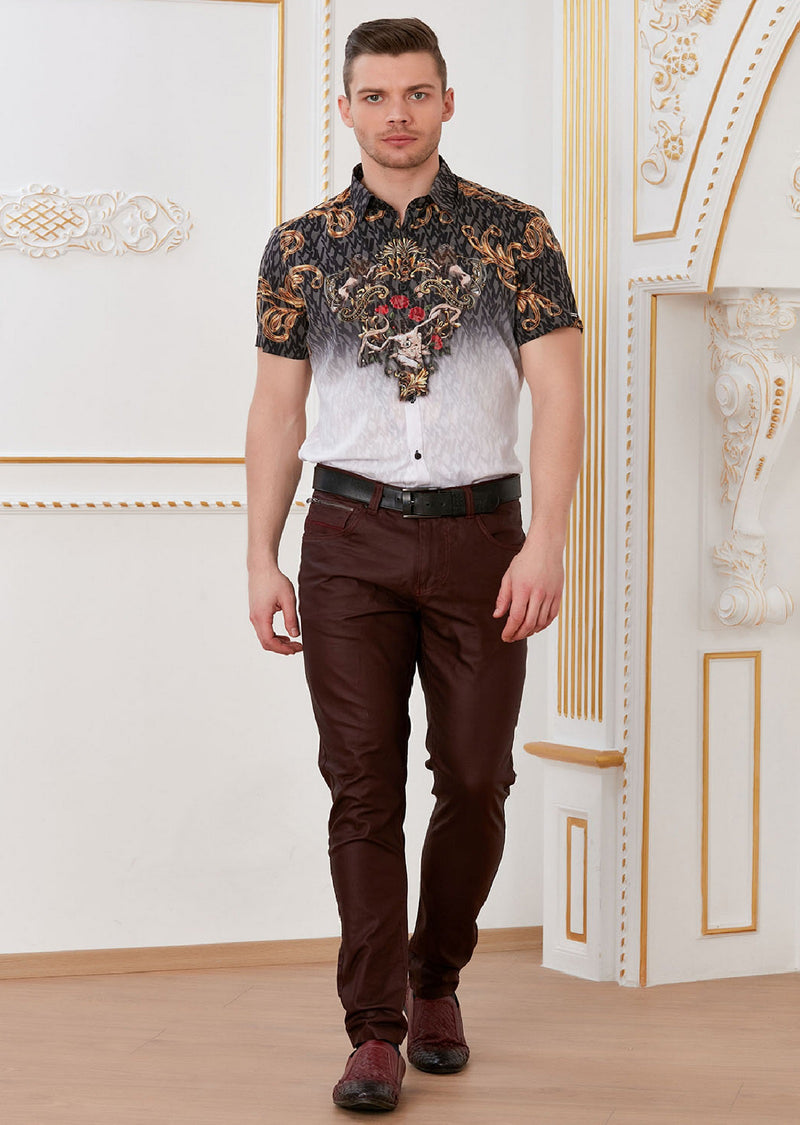 Black Gold Baroque Devoré Shirt