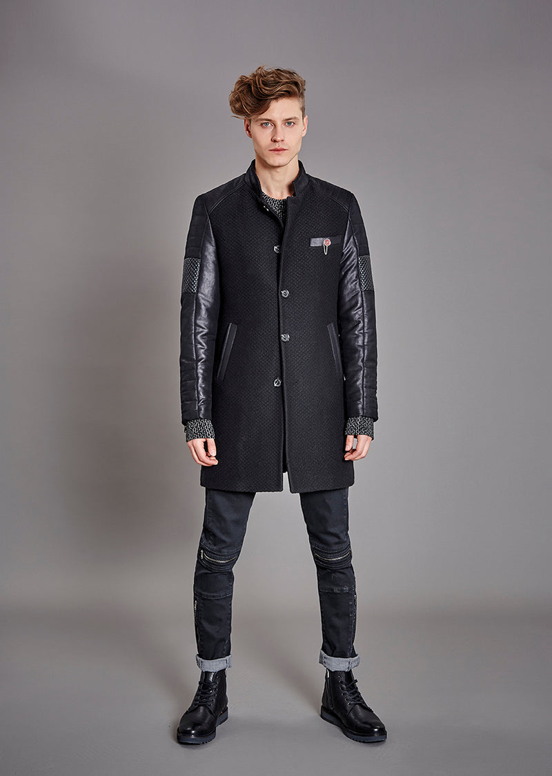 Black Sleeve Quilted Coat