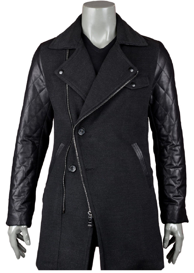 Black Double Breast Quilted Coat