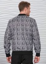 Black Palm Print Bomber Jacket