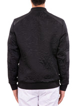 Black Baroque Bomber Jacquard Jacket