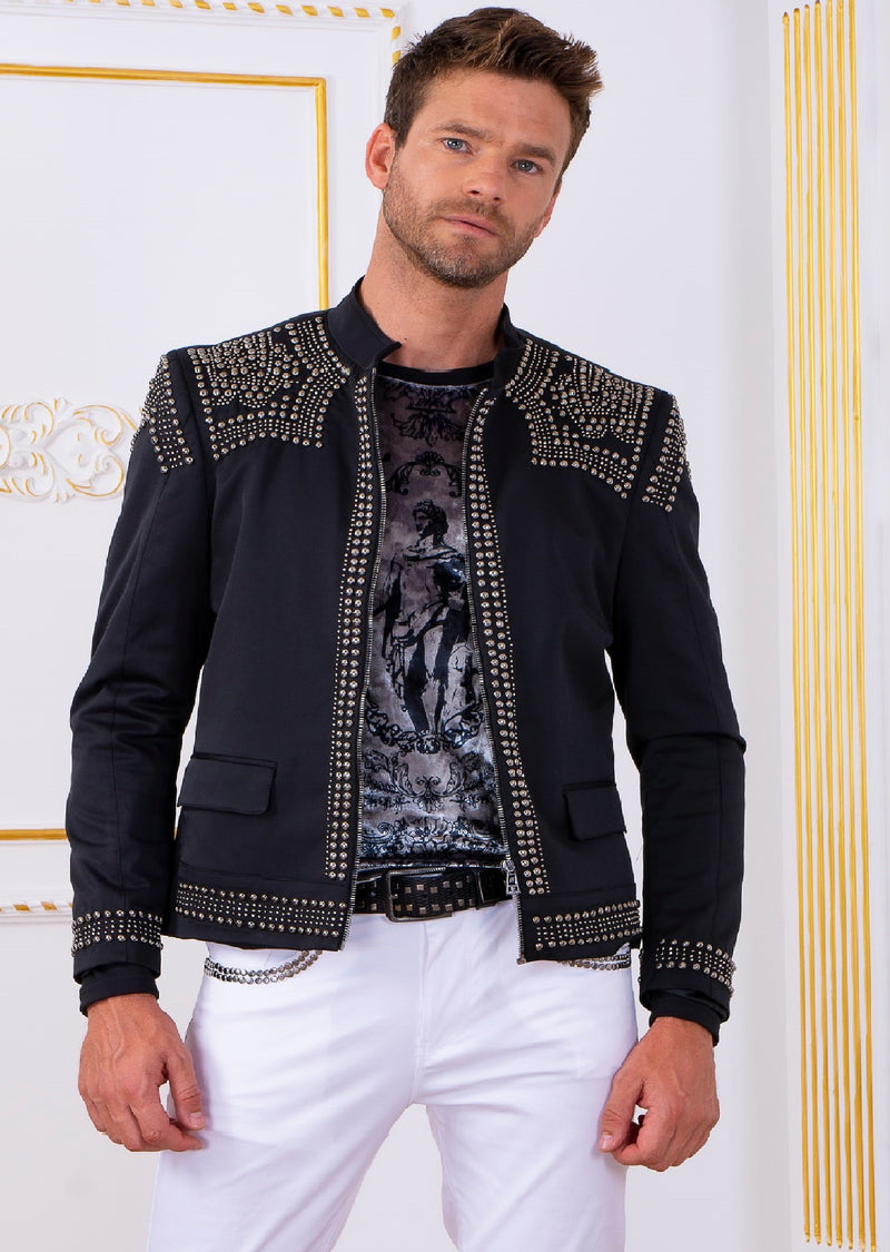 Black Silver "Luxe" Studded Jacket