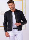 Black Silver "Meander" Studded Jacket