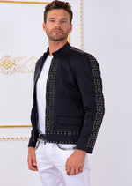 Black Silver "Meander" Studded Jacket