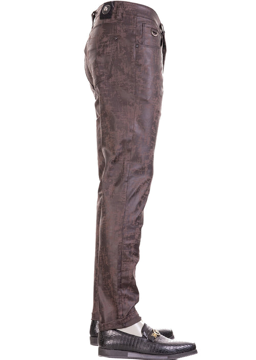 Brown Distressed Texture Pants