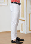 White Snakeskin Print Tech Pants