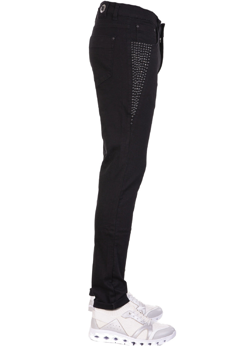 Black Side Studded Luxe Jeans