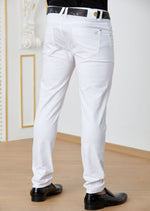 White "Fleur De Lis" Tech Pants