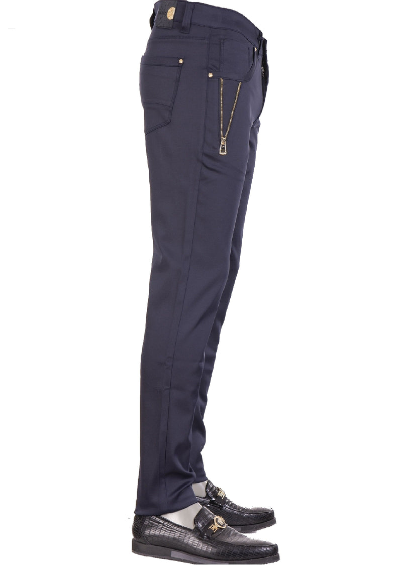 Navy Side "V-Zipper" Tech Pants