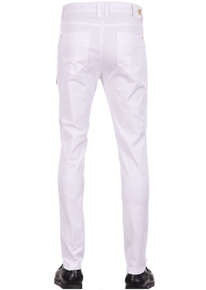 White Gold Sid "V-Zipper" Pants