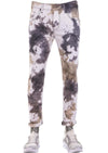 White Brown Cloud Tie-Dye Jeans