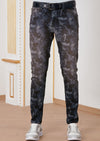 Navy Blue Cloud Tie-Dye Jeans