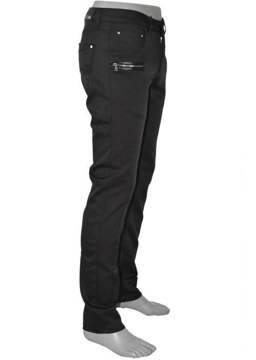 Black Gold Zipper Tech Stretchy Pants