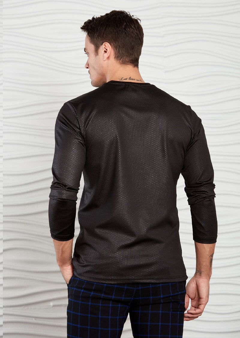 Black Micro Tech Long Sleeve Tee