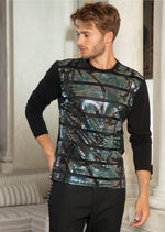 Black Holographic Long Sleeve Tee