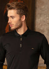 Black Gold Luxe Long Sleeve Polo