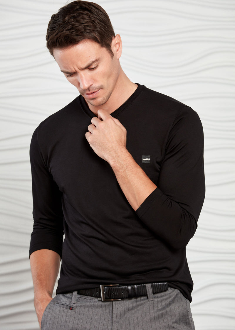 Black Dressy Long Sleeve Tee