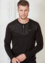 Black Micro Square Long Sleeve Tee