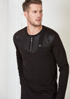 Black Micro Square Long Sleeve Tee