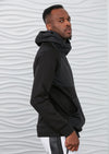 Black Nylon Double Knit Hoodie