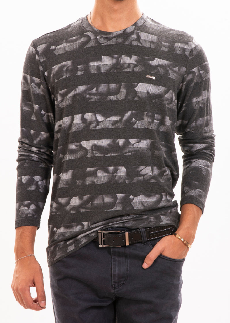 Gray "Ash" Print Sweater