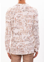 Beige Gold "Words" Sweater