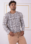 Beige Snake Print Sweater