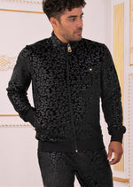 Black Leopard Velvet 2-pcs Tracksuit